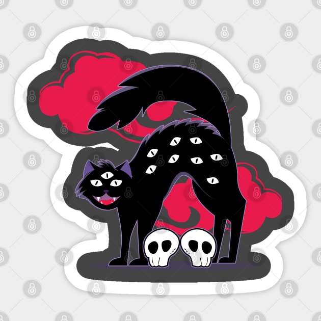 Kawaii Black Cat Pastel Goth Lover Soft Grunge Emo Cat Lover Sticker by Blink_Imprints10